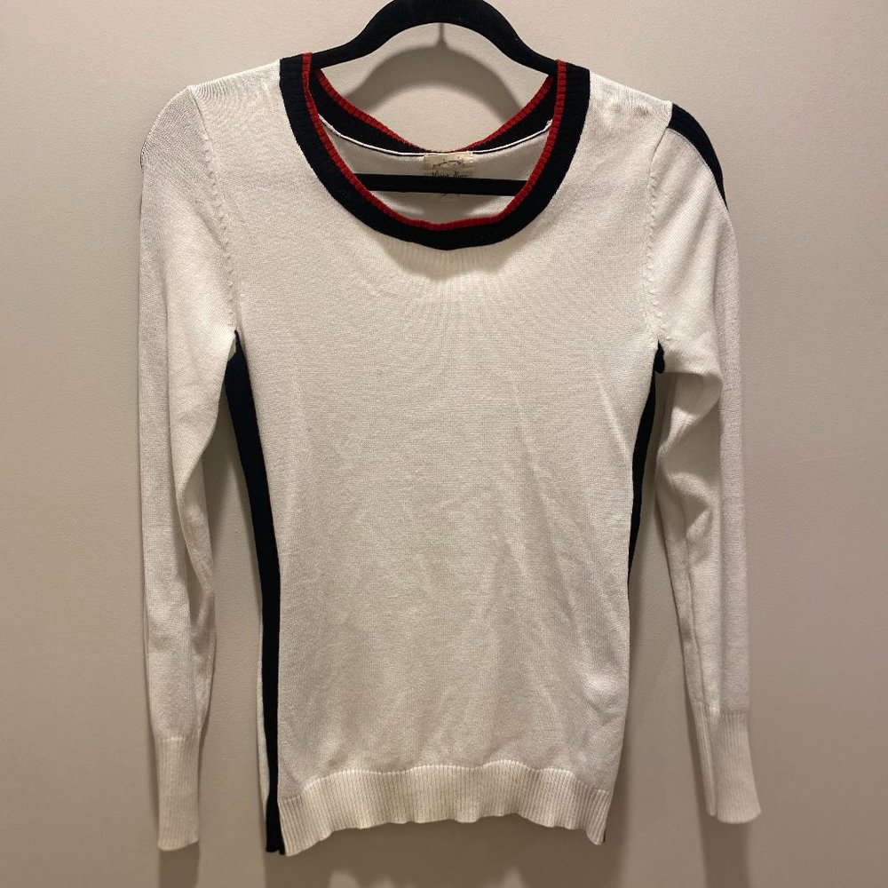 White, Black and Red Sweater